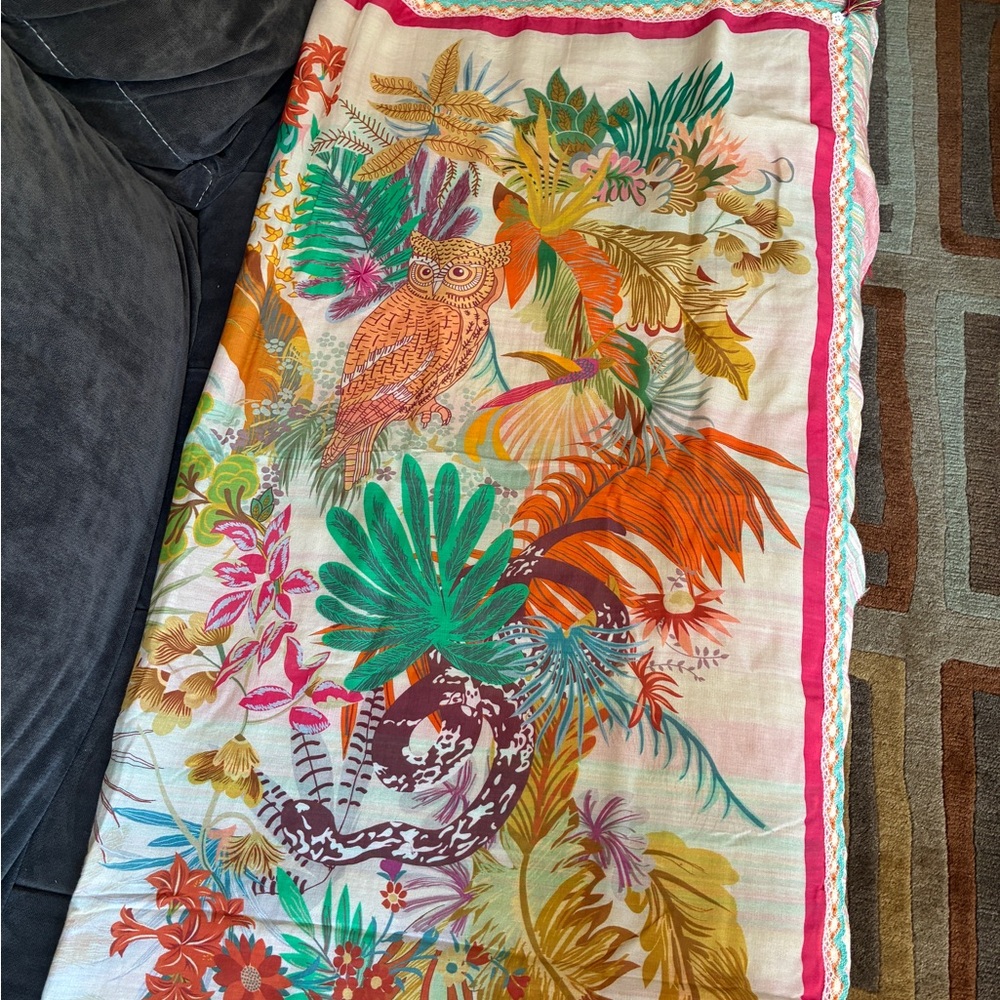 Colorful Tropical Print Scarf/Wrap